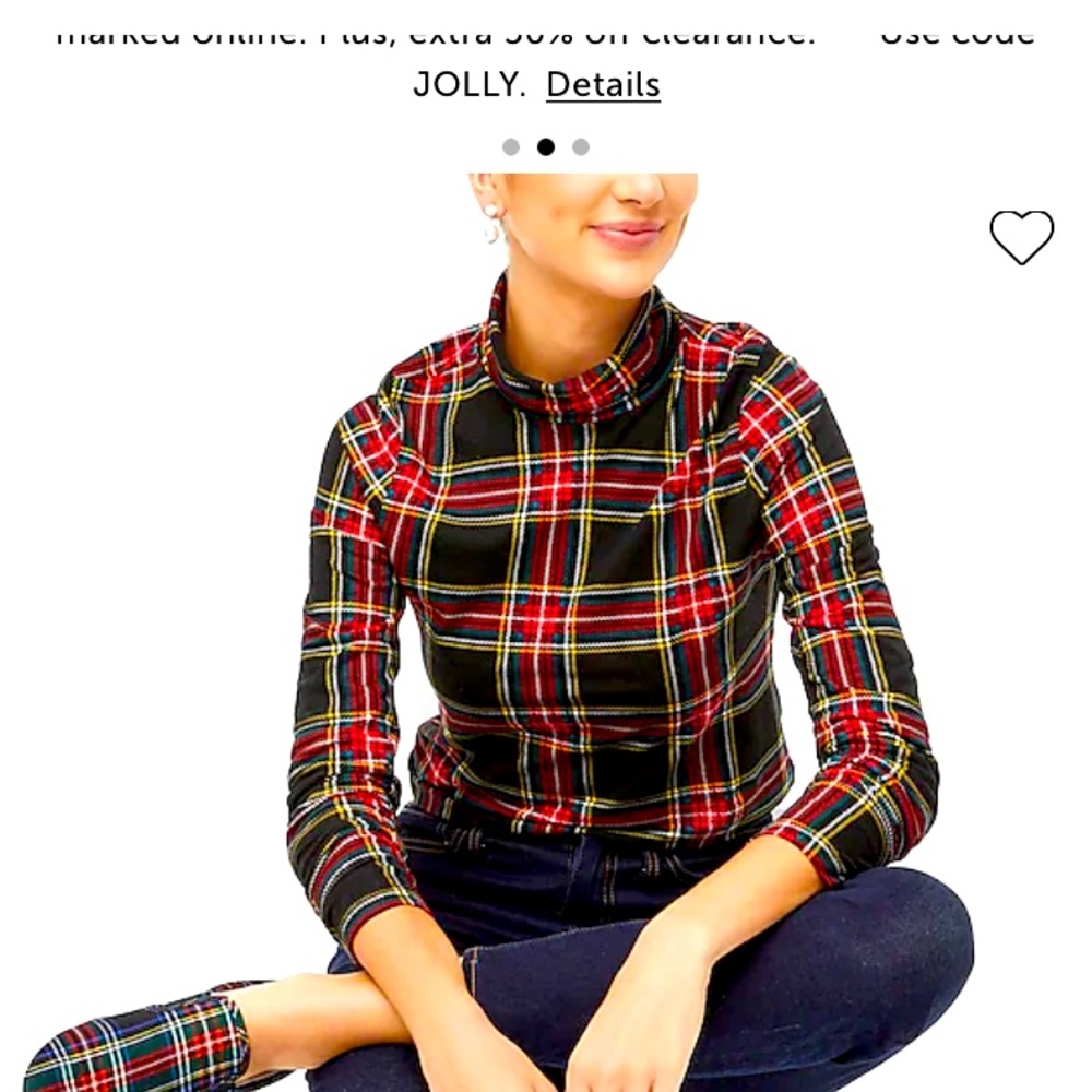 BNWT J Crew plaid turtleneck perfect for holidays!